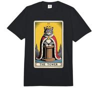 Tarjeta de Tarot Gato La Torre Gato Rascador Poste Árbol Gato Comfort Colors Adult Heavyweight T-Shirt
