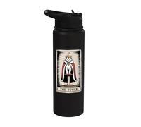 Tarjeta de Tarot Gato La Torre Gato Rascador Poste Árbol Gato Stainless Steel Insulated Water Bottle