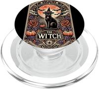 Tarjeta de Tarot gótica Vintage de la Bruja del Gato Negro Halloween 2024 PopSockets PopGrip para MagSafe