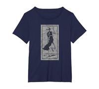 Tarjeta de Tarot Oculto La Mort XIII Gótico 666 Vintage Camiseta, Mujer Tallas Grandes, Azul Marino, 1XL Grande