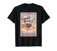 Tarjeta de tarot Summerween Chill Grim Reaper, divertida y linda Camiseta