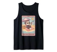 Tarjeta de tarot Summerween Chill Grim Reaper, divertida y linda Camiseta sin Mangas
