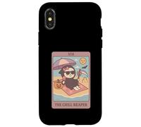 Tarjeta de tarot Summerween Chill Grim Reaper, divertida y linda Carcasa para iPhone X/XS