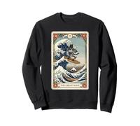 Tarjeta de Tarot Surfing Gato Japonés La Gran Ola Fuera Kanagawa Sudadera