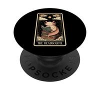 Tarjeta de Tarot The Readsolotl Axolotl Bookworm Book Reader PopSockets PopGrip Adhesivo