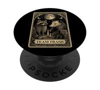 Tarjeta de tarot vintage con diseño de rata de zarigüeya, mapache PopSockets PopGrip Adhesivo