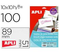 TARJETA DE VISITA APLI 185 GR ACABADO MATE 89X51 MM IMPRESORA INK-JET Y LASER CAJA CON 100