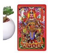 Tarjeta del año 2026 - Amuleto de Tai Sui chapado en oro, símbolo de protección Wenzhe, elegante placa de la suerte dorada, recuerdo cultural de prosperidad | Celebración del signo del zodiaco