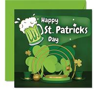 Tarjeta del día de San Patricio, feliz día de San Patricio, tarjetas del día irlandés con trébol para mamá, papá, tía, tío, amigo, niñera, abuelo, hermano, hermana, tarjetas de felicitación del día de San Patricio