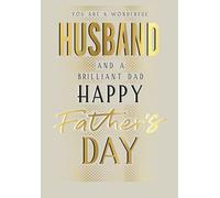 Tarjeta del día del padre, eres un maravilloso marido y un padre brillante, 9 x 6 pulgadas Piccadilly Greetings