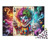 Tarjeta del Payaso del Carnaval Puzzle 1000 Piezas Tarjeta Joker Clown Cartón Premium para Adultos Regalo Navidad para Decorar Mejor Regalo Oferta 38x26cm/1000pcs