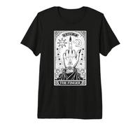 Tarjeta del Tarot del Dedo Medio Grosero, Oculto, astrología Antisocial Camiseta Premium