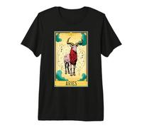 Tarjeta del Tarot del Horóscopo Aries Tarjeta del símbolo del Zodiaco Aries Camiseta Premium