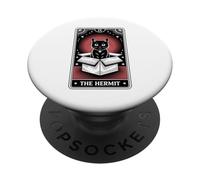Tarjeta del Tarot Ermitaño Amante Gato Divertido Gato PopSockets PopGrip Adhesivo