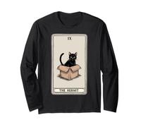 Tarjeta del Tarot Ermitaño Gato místico en caja Gato divertido Manga Larga