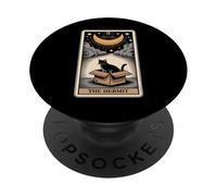 Tarjeta del Tarot Ermitaño Gato místico en Caja Gato Divertido PopSockets PopGrip Adhesivo