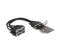 Tarjeta DeLock 66324 PCI Express 4 Puertos Serie RS-232 Perfil Bajo