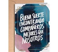 Tarjeta Despedida Compañero de Trabajo - Regalo de Despedida Trabajo - Postal para Compañera de Trabajo, Jefe, Empleado que se va... - Regalo Gracioso para Compañeros de Trabajo - EU 168