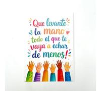 Tarjeta Despedida echas de menos con Sobre 20x30cm Frase y Espacio Firmas