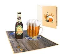 Tarjeta desplegable 3D, tarjeta de cumpleaños con temática de cerveza, tarjeta de regalo hecha a mano para el día del padre, divertida tarjeta de felicitación de cerveza 3D, idea de regalo para los