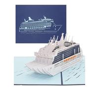 Tarjeta desplegable "crucero" - Tarjeta de cumpleaños 3D y tarjeta de felicitación de crucero, como tarjeta de viaje, tarjeta de invitación, envoltorio de regalo y vales con papel decorativo modelo