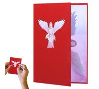 Tarjeta desplegable de ángel, felicitación religiosa en 3D con diseño de espíritu simbólico, nota conmemorativa católica, mensaje de bautismo, tarjeta de decoración funeraria con sobre, regalo de