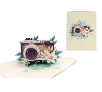 Tarjeta desplegable de cámara vintage 3D, tarjeta de cumpleaños 3D para un fotógrafo, camarógrafo o amante de las fotos, tarjeta de cumpleaños para novia, esposa, madre, abuela, H07