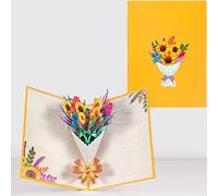 Tarjeta desplegable de flores, girasoles en 3D, tarjeta de felicitación de recuperación para familia, amigos, colegas, agradecimiento), con tarjeta de mensaje y sobre