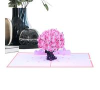 Tarjeta desplegable de flores, tarjeta emergente de árbol creativo, tarjeta de vacaciones única, hecha a mano con diseño de intricación, tarjetas divertidas para ocasiones especiales, 15 x 20 cm