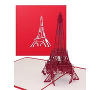Tarjeta desplegable de la Torre Eiffel de París - perfecto paquete de regalo, cupón y cupón de viaje de París y Francia - Tarjeta 3D como invitación, tarjeta de cumpleaños y regalo de París