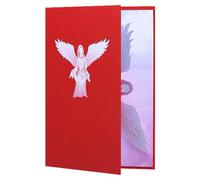 Tarjeta desplegable en 3D con diseño de ángel rezando y expresando condolencias, empatía y sanación. Tarjeta de regalo católica que se puede utilizar para enviar mensajes a familiares y amigos