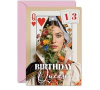 Tarjeta divertida de 13 cumpleaños, coronada con brillo de cumpleaños