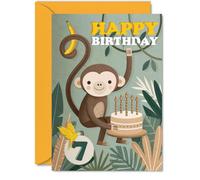 Tarjeta divertida de 7º cumpleaños, diversión de la selva para su gran día