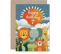 Tarjeta divertida de 7º cumpleaños, llena de alegría de cumpleaños