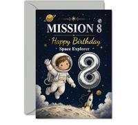 Tarjeta divertida de 8º cumpleaños, Blast off into Birthday Fun