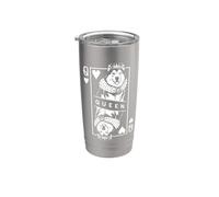 Tarjeta divertida de Alaska Malamute de la reina de corazones con diseño de perro pop art Vaso térmico de acero inoxidable de doble pared