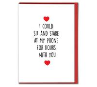 Tarjeta divertida de cumpleaños grosero aniversario marido esposa - Stare at My Phone A55