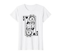 Tarjeta Divertida de Perro de Alaska Malamute King of Hearts Pop Art Camiseta gráfica económica, Mujer, Blanco, S