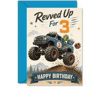 Tarjeta divertida de tercer cumpleaños, Revved Up for Birthday Fun