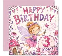 Tarjeta divertida de tercer cumpleaños, Whisked Away to Fairyland