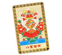Tarjeta Dorada del Dios de la Riqueza, Tarjeta del Dios de la Riqueza Feng Shui | Tarjeta china del Feng Shui del dios de la riqueza - Tarjeta de talismán dorado de amigos de la familia decorativa par