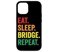 Tarjeta Eat Sleep Bridge Repeat con diseño de arcoíris Carcasa para iPhone 12/12 Pro