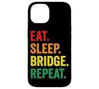 Tarjeta Eat Sleep Bridge Repeat con diseño de arcoíris Carcasa para iPhone 14