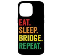 Tarjeta Eat Sleep Bridge Repeat con diseño de arcoíris Carcasa para iPhone 14 Pro MAX