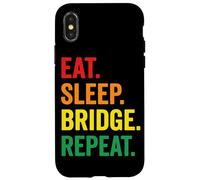 Tarjeta Eat Sleep Bridge Repeat con diseño de arcoíris Carcasa para iPhone X/XS