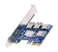 Tarjeta Elevadora Pci-e de Cobre 4 Puertos USB 3.0 | Conector Pci-e, Contactos Chapados en Oro, Soporte Interno, hasta 16a, para Placa Base y Minería