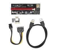 Tarjeta elevadora PCIE 1X a 16X, cable GPU Riser Express, extensión de tarjeta gráfica para minería con 4 condensadores sólidos e interfaz de 6 PIN, diseño de hebilla fija para (Estilo de línea negra)