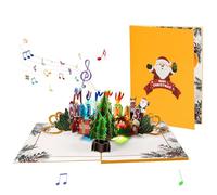 Tarjeta emergente creativa de Navidad con sobre, hecha a mano, con luz musical, tarjeta de felicitación plegable, postal creativa