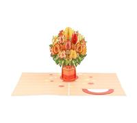 Tarjeta Emergente De Amor: Exhibición De Postales Coleccionables, Diseño Artístico Plegado | Cartón Grueso Para Construir Una Escultura Floral Detallada, Soporte Para Mensajes Sentimentales, Celebraci