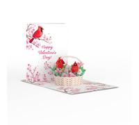 Tarjeta emergente de canasta de canasta de Cherry Blossom de Lovepop Valentines- Tarjeta de da de da emergente de Valentn de 5 x 7- Tarjeta de fel